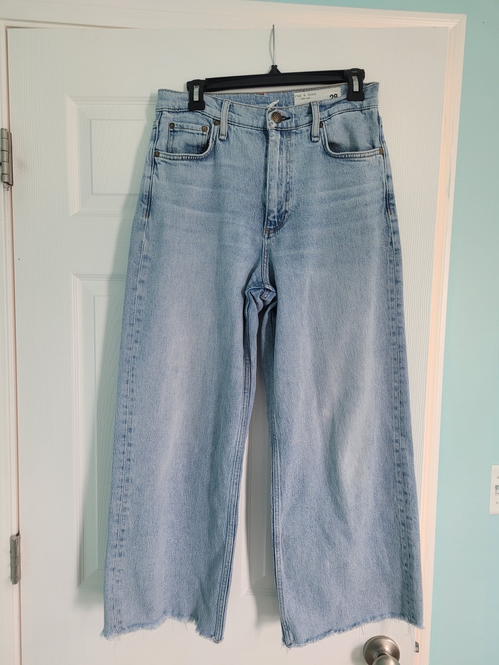 Rag And Bone Light Wash Wide Leg Jeans